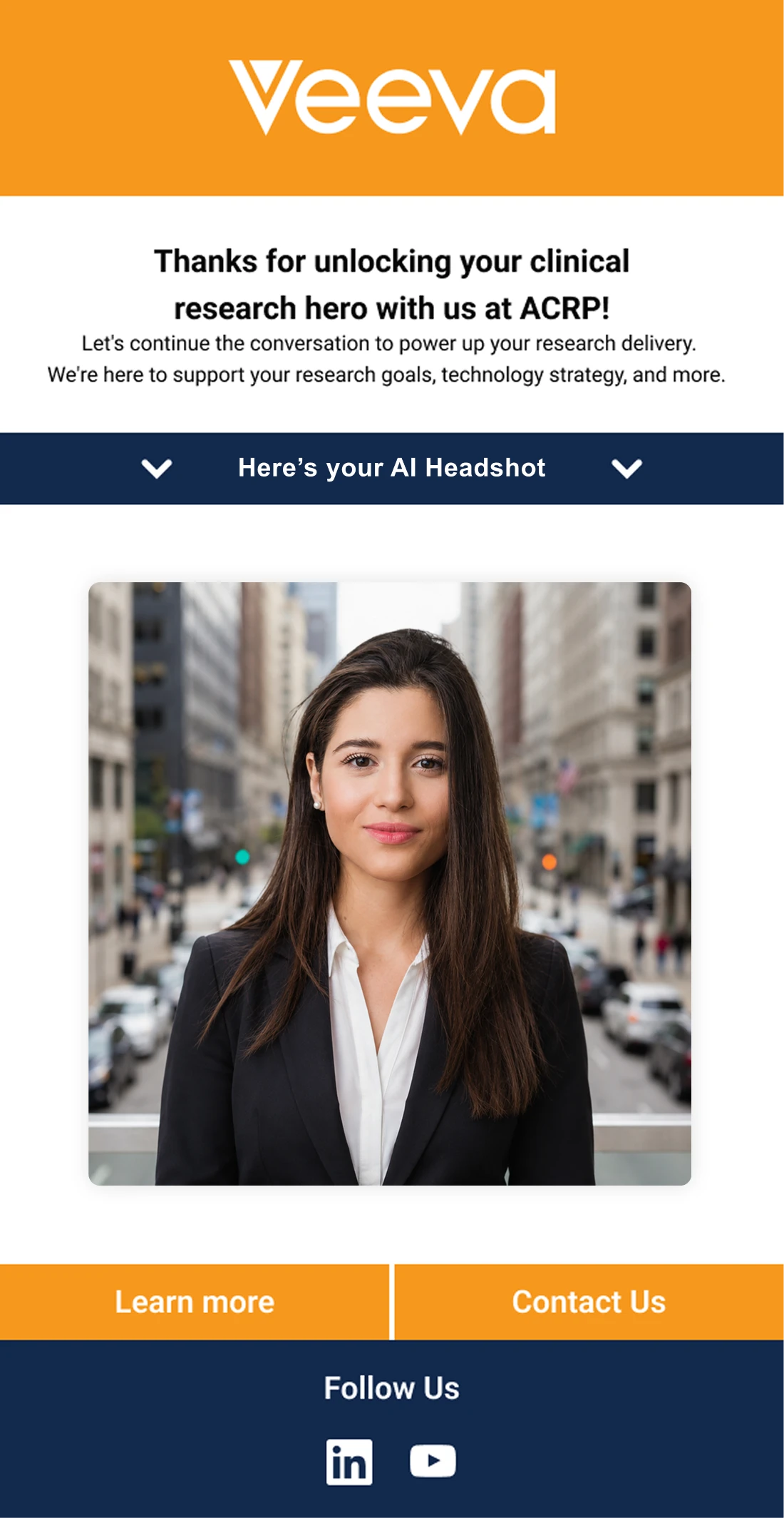HTML Upgrade email example